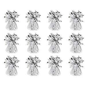 New Bundle Set of 12 Silver Foil 6oz Balloon Weights